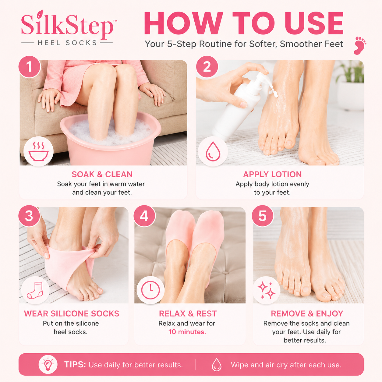 SilkStep™ Heel Socks