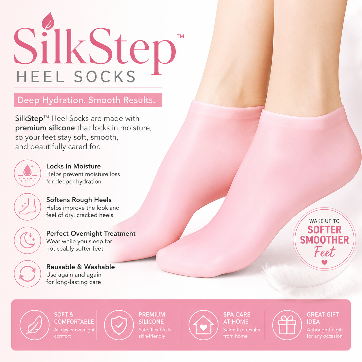 SilkStep™ Heel Socks