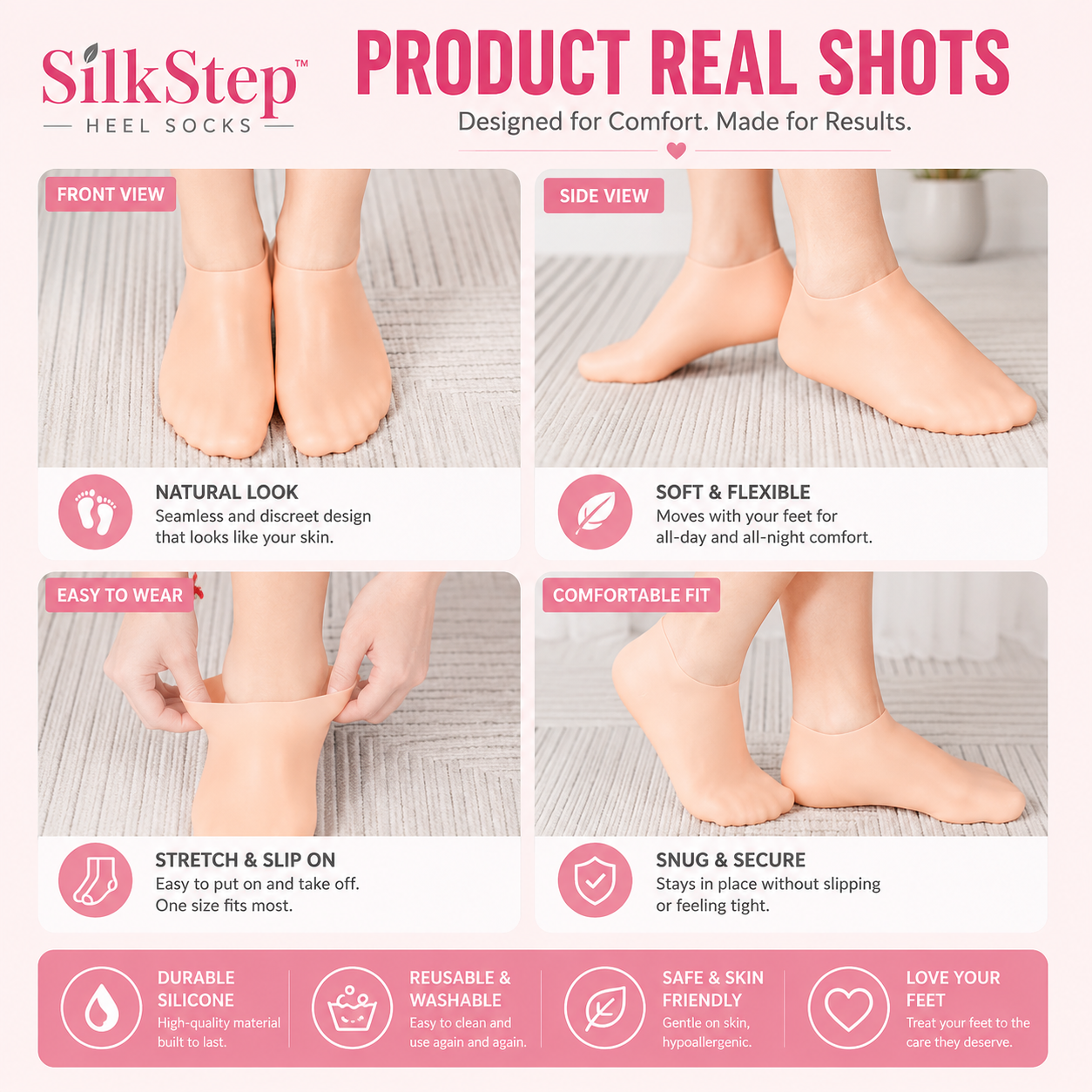 SilkStep™ Heel Socks