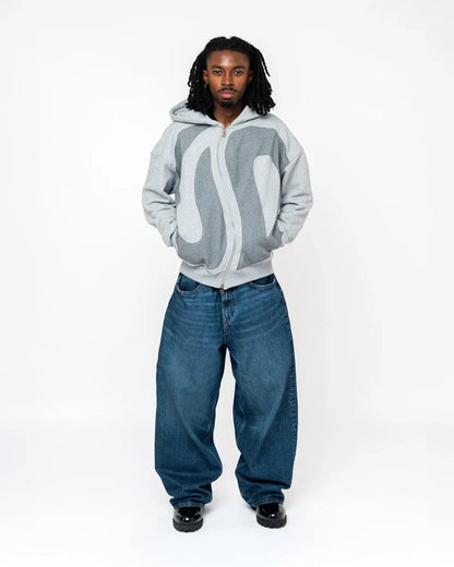 Curved Zipper Hoodie